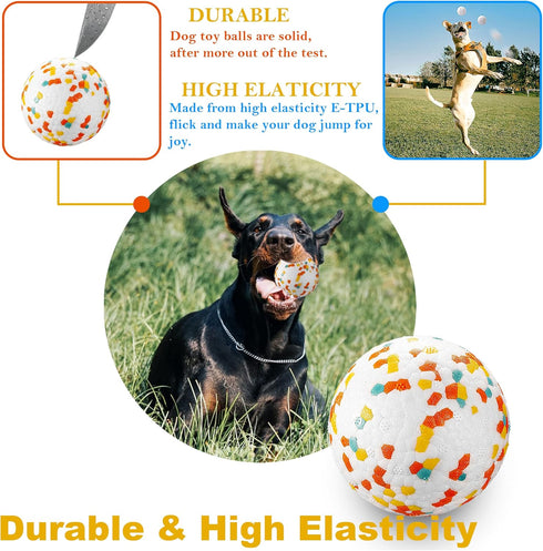 Dog Balls, Indestructible Dog Toy Ball for Aggressive Chewers, Durable High Elasticity Interactive Ball for Training Dog Catch and Fetch, Large Medium Small Dog and Puppies(3in, 2pcs)