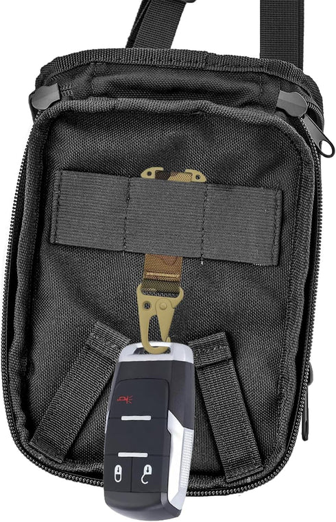 Tactical Gear Clip with T-Mount - 2Pcs Tactical Battle Belt Accessories Molle Belt Clip Tactical Key Holder Snap Hook