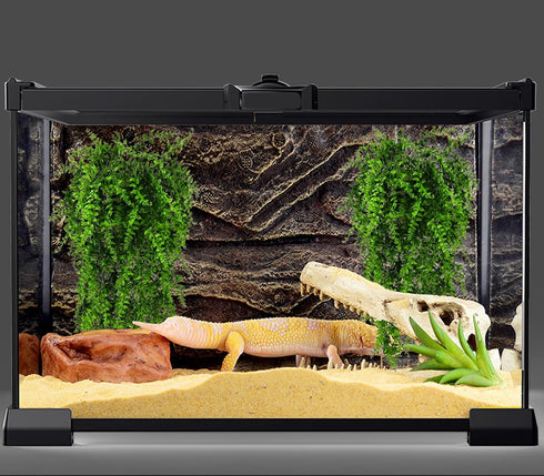 HERCOCCI 2 Pack Reptile Plants, Artificial Hanging Vines Habitat Decorations with Suction Cup for Bearded Dragon,