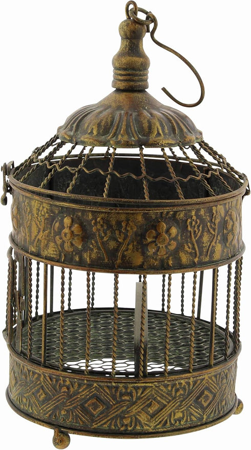 Deco 79 Vintage Metal Birdcage, Fit for Flowers, Planter, Candles, 24", 16"H, Bronze