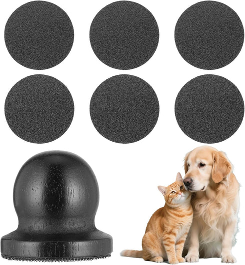 Hadnves Dog Nail File Dog Scratch Board with 6 Pcs Replaceable Sandpaper Wooden