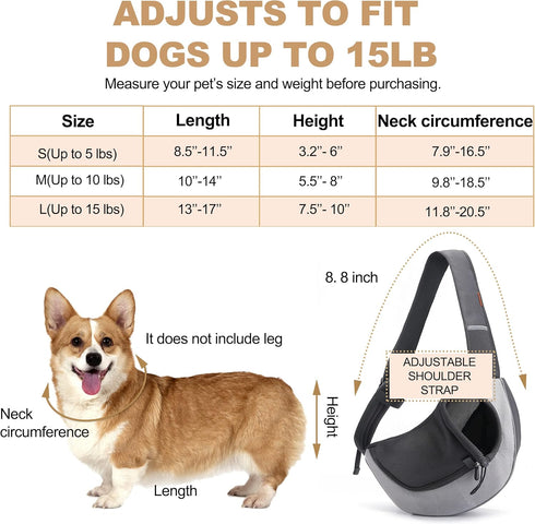 FDJASGY Pet Sling Carrier for Small Dogs Cats, Breathable Mesh Hand-Free Puppy Backpack with Adjustable Strap