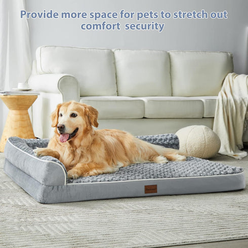 BFPETHOME Orthopedic Dog Beds for Large Dogs - Waterproof Sofa Bed with Removable Washable Cover