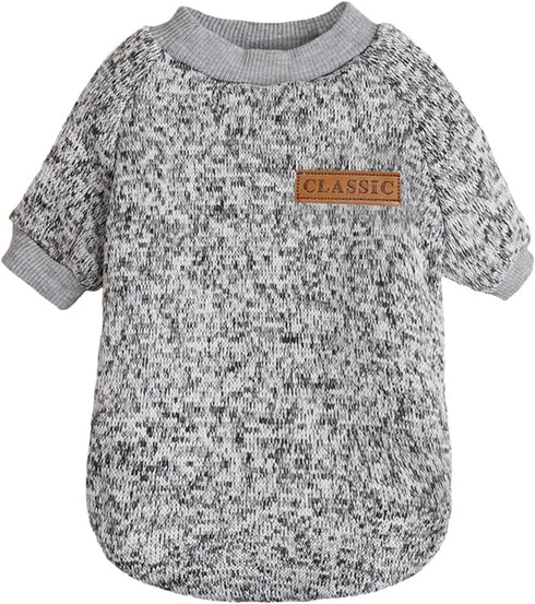 Jecikelon Dog Clothes Soft Winter Sweater for Small Dogs, Puppies, and Cats - Warm Outfit (Grey, M)
