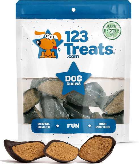 Filled Cow Hooves for Dogs, Stuffed Natural Beef Hoof Chews, Delicious Beef Flavor, Pack of 3 Count, Premium Brazilian