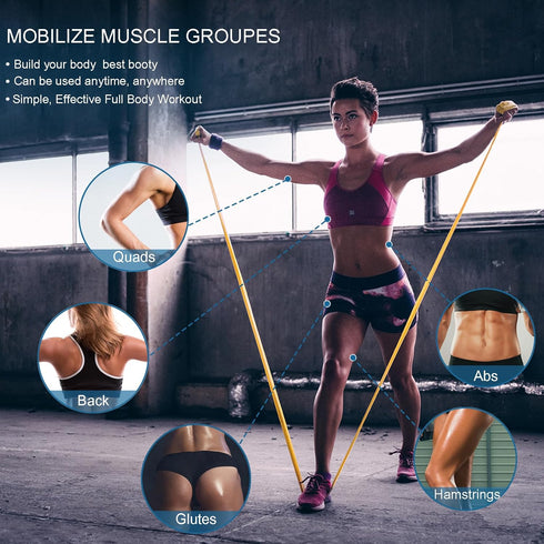 Professional Resistance Bands, Latex-Free Work Out Bands, Stretch Bands for Women or Men, Exercise Set