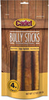 Cadet Bully Sticks for Small, Medium and Large Dogs, All-Natural Beef Pizzle, High Protein, 4 Count
