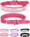 Bling Dog Collar for Small Medium Large Dogs, Rhinestone Collars for Girl and Boy Dogs, Adjustable Leather Suede Soft