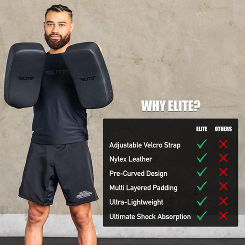 MMA, Elite Sports Muay Thai Kickboxing Training Pad for Kickboxing, Taekwondo, Karate. Ideal for Punches, Knees