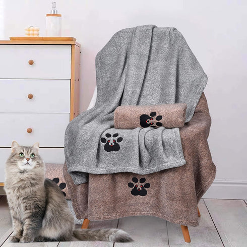 Dog Towels for Drying Dogs, Super Absorbent Soft Microfiber Bath Grooming Towel for Dogs, Cats, and Other Pets (M-36" *