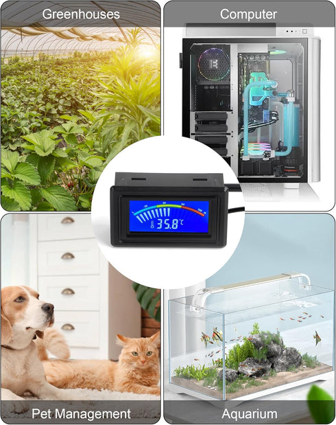 KEYNICE Digital Thermometer, Aquarium Temperature Monitor with USB Power Supply, LCD Display