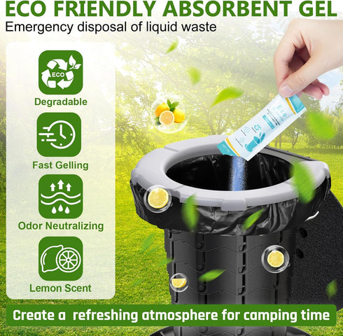 15 Count Set, 8 30 1 BLIKA Camping Toilet Bags Eco Absorbent Gel Portable Toilet Bags with Gel, Gallon, Liter, Heavy