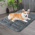 Dog Bed Crate Mat (30" x 19") 2 Pack, Soft Plush Machine Washable Crate Pad, Grey