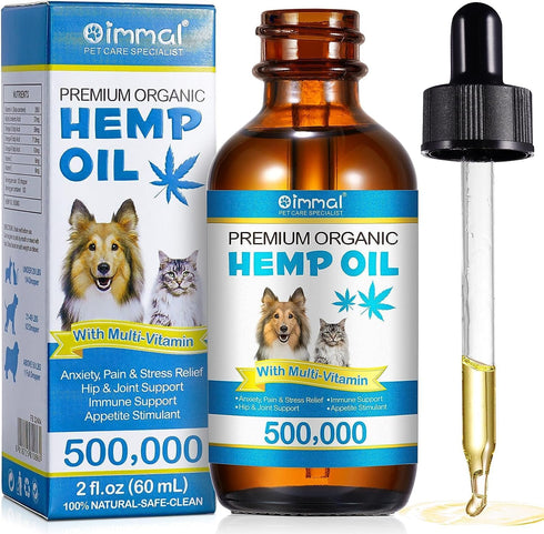 Organic Pet Oil for Dogs 60ML, Pain Relief, Skin, Arthritis, Calming, Omega 3, 6, 9 for Healthy Joints (1 Pack, Blue)