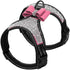 Beirui Pink Rhinestone Dog Harness - Reflective Bling Nylon Vest with Sparkly Bow Tie for Small Medium Large Dogs