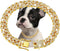 Gold Dog Chain Collar Diamond Cuban Link Necklace, 13mm Wide Pet Crystal Collar Jewelry for Small Medium Large Dogs