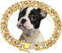 Gold Dog Chain Collar Diamond Cuban Link Necklace, 13mm Wide Pet Crystal Collar Jewelry for Small Medium Large Dogs