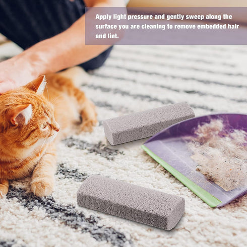 2 Pieces Pet Hair Remover, Pumice Stone Tool for Cat Hair Removal from Car Couch Furniture