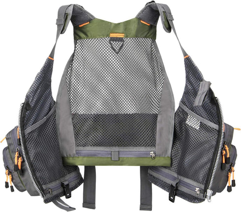 Gonex Fly Fishing Vest for Men Women, Adjustable Comfortable Fishing Vest with Multi-Pockets Reflective Stripes