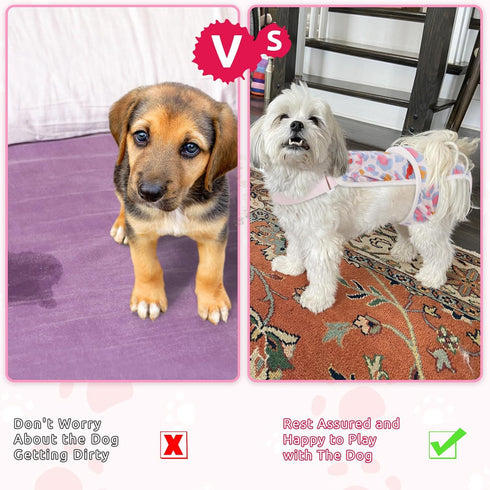2 Pack ASENKU Dog Diapers Female Dogs, Dog Suspenders Reusable Doggie Diapers for Female Dogs Small,Washable Dog Period