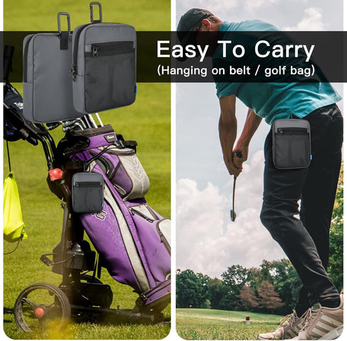 Xxerciz Golf Pouch Bag - Multi Pocket Durable Nylon Holder for Phone, Ball, Tees, Wallet