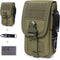 Tactical Molle Phone Pouch EDC Cellphone Holder with US Flag Patch & Molle Key Ring Organizer
