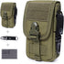 Tactical Molle Phone Pouch EDC Cellphone Holder with US Flag Patch & Molle Key Ring Organizer