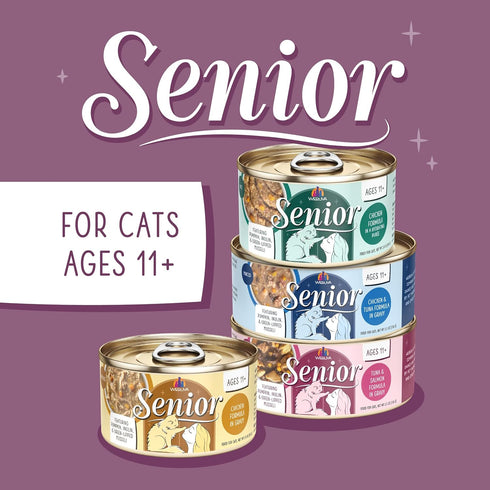 3oz Pack 12 Weruva Senior Cat Food, Tuna and Salmon in Gravy, Can