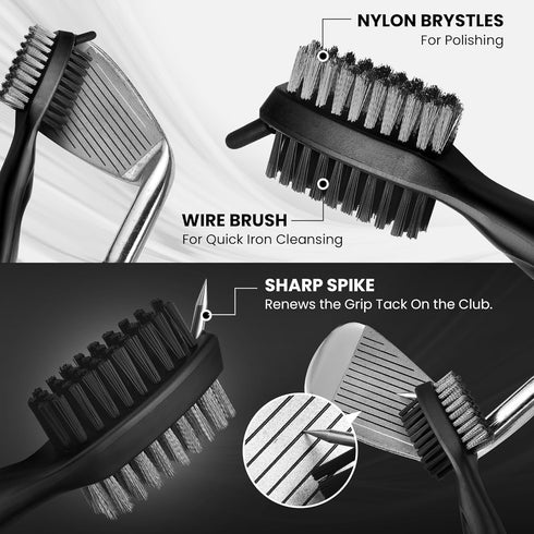 Golf Club Cleaning Kit - Includes a Groove Cleaner Tool with Golf Club Cleaner Brush, Towel and Golf Club Cleaner Spray.