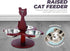 Etna Pet Store Elevated Cat Bowls - This Wooden, Raised Pet Feeder Promotes Better Digestion and is Easy on the Joints - Multiple Cat Feeder with 3 Removable Cat Bowls for Food and Water - Brown