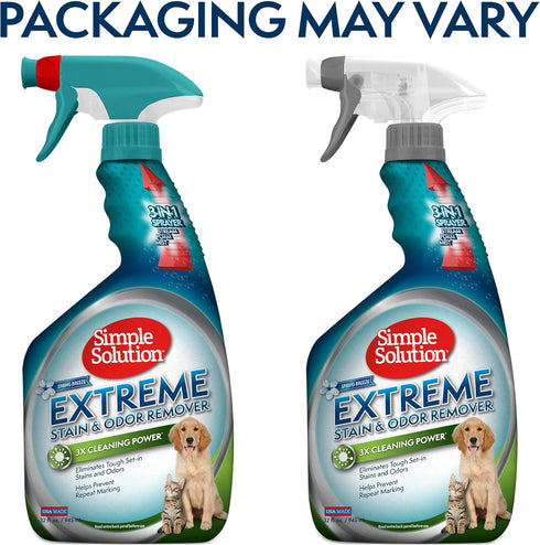 Simple Solution Extreme Pet Stain and Odor Remover, Enzymatic Cleaner, Spring Breeze, 32 Ounces