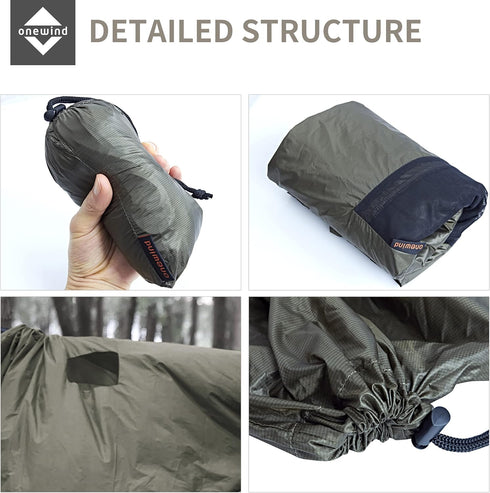 Onewind Premium Hammock Zipper Windsock for Netted Hammock, Lightweight Wind-Resistant Protector for Cold Weather, OD