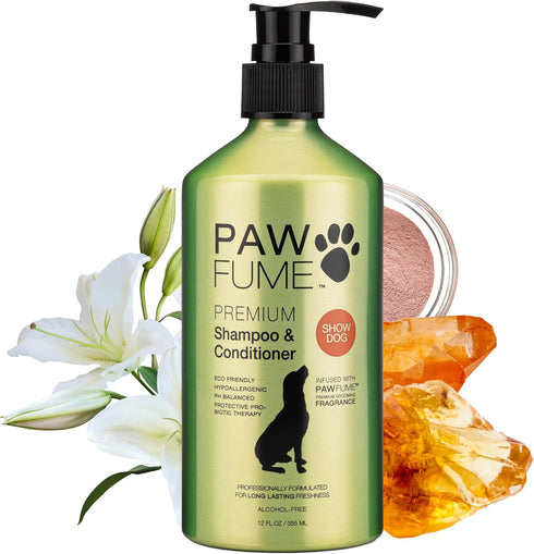 Pawfume Dog Shampoo and Conditioner, Hypoallergenic Dog Shampoo for Smelly Dogs, Probiotic Pet Shampoo