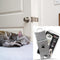 Steel Cat Door Strap and Latch - Sturdy Door Holder for Keeping Dogs and Kids Out, Silver Color