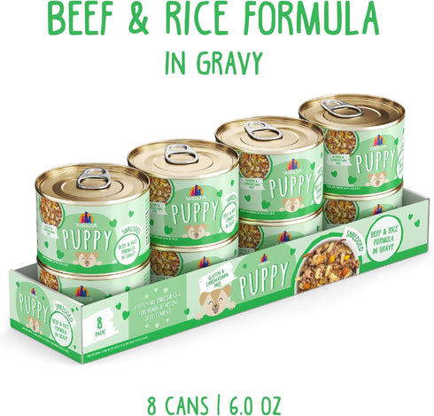 6oz Pack 8 Weruva Puppy, Beef and Rice Formula in Gravy, Can
