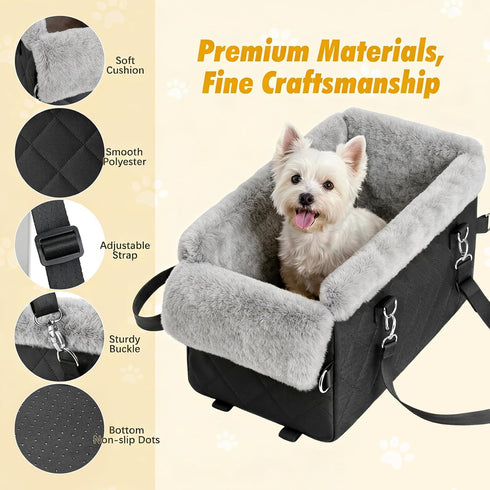 12 LBS, Dog Car Seats for Small Dogs,Center Console Dog Car Seat with Non-Slip and Strong Support,Anti-Collapse