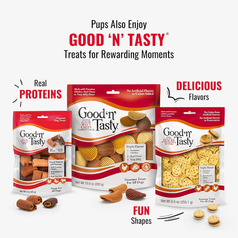 12 Good'n'Fun Triple Flavored Rawhide Kabobs for Dogs, Beef, ounces