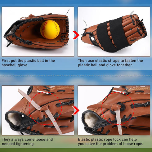 TOBWOLF 10PCS Baseball Glove Break-In Kit for Adult Youth, Includes Mallet, Wrap Band, and Practice Ball