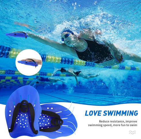 Swim Paddles Hand, Adjustable Straps Swim Paddles for Lap Swimming, Swimming Equipment for Women Men Children