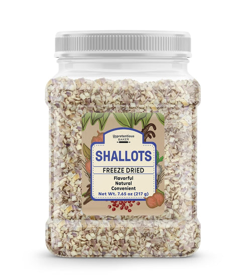 Unpretentious Freeze Dried Shallots, 7.65 oz, Flavorful, Food Storage, Bulk Container