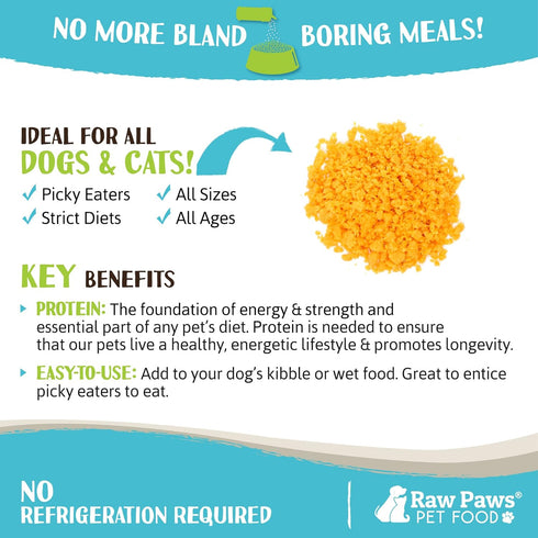 Raw Paws Boost Pet Food Topper Freeze-Dried Cheese, 3.6-oz, Made in USA, Dog Food Toppers