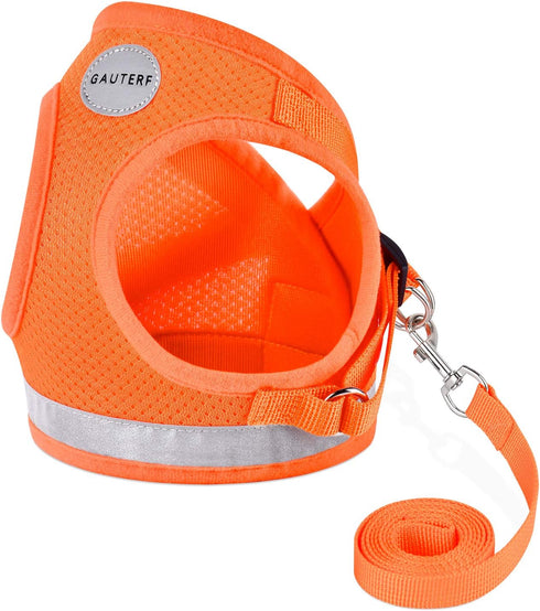 Cat Harnesses and Puppy Harness with Leashes Set, Adjustable Reflective Soft Mesh Vest for Outdoor Use, Escape Proof