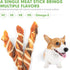 MON2SUN 4.5-5 Inch 10.58 oz (30 Count-Pack 1) Dog Treats, Triple Flavor Jerky Twist Sticks, Chicken Duck and Codfish