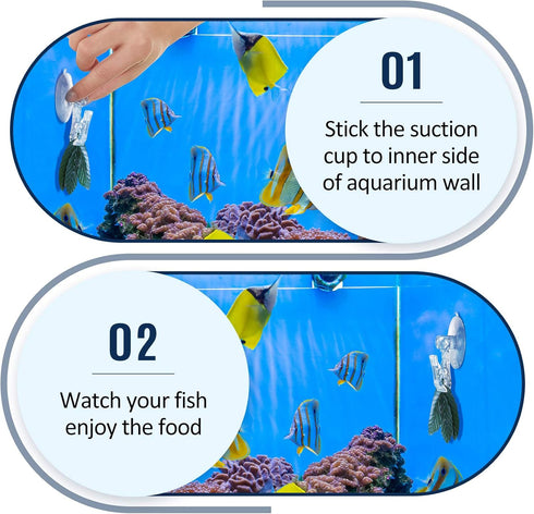 Jetec 8 Pieces Fish Seaweed Clip, Plant Suction Cup with Clip Feed Holder for Aquarium Fish Tank Accessories