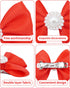 PET SHOW 10Pcs 2" Plain Small Dog Hair Bows - Faux Pearls Pet Bowknot Barrette Bows for Medium Dogs, Grooming