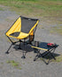 iClimb Ultralight Compact Folding Beach Chair - Anti-Sinking Large Feet and Back Support Webbing (Yellow - Square Frame)