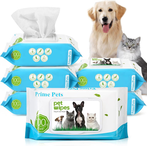 Prime Pets Dog Wipes for Paws and Butt, 600 Count, Pet Wipes