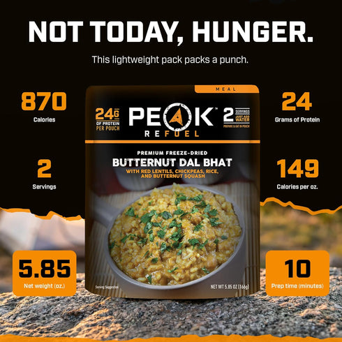 Backpacking (2 Peak Refuel Butternut Dal Bhat | Freeze Dried and Camping Food | Amazing Taste & Quality | High Protein