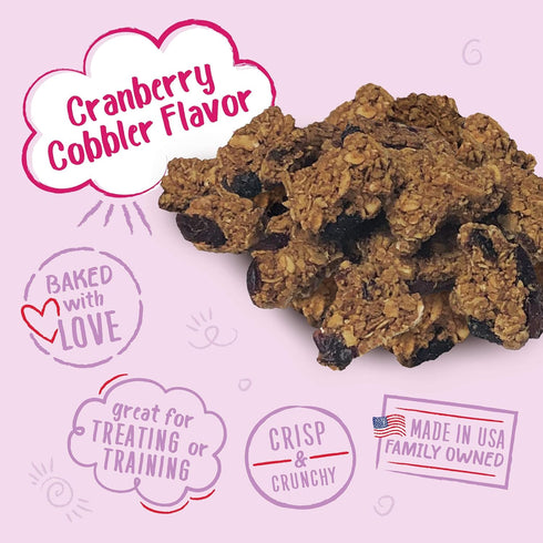 Charlee Bear Bearnola Bites Dog Treats, Cranberry Cobbler Flavor, 8 oz