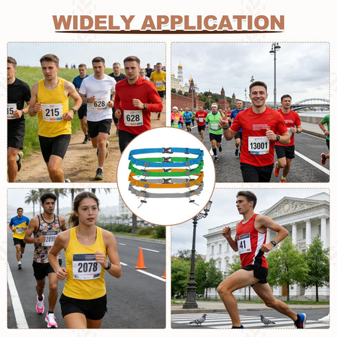 6 1Pcs, Bib Belt, Race Belt Triathlon Running Number Holder Elastic Comfortable with Gel Loops, Sport Race Bib Holder